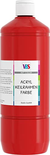 Acrylfarbe für Keilrahmen, 1.000 ml, Malen auf Leinwand Farbe, von VBS Kadmiumrot