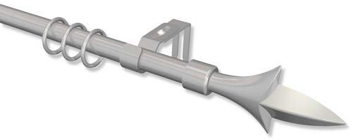 Interdeco Gardinenstange Silber-Grau Metall/Kunststoff 16 mm Ø Lilie Typ 10163310, 240 cm