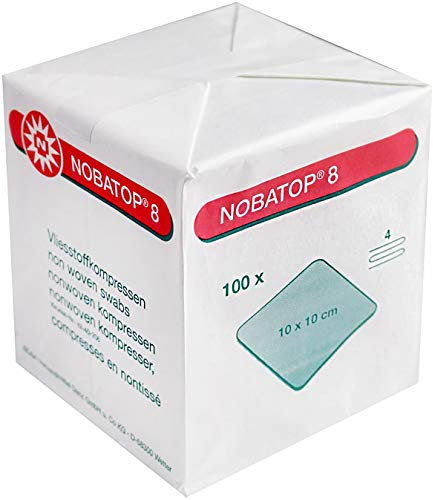 Nobatop 8 Vliesstoffkompressen 4-fach 1000 Stück ( 10 x 100 ) 10 cm x 10 cm