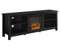 We Muebles Madera Soporte de TV con Chimenea, Madera, Negro, 70 Inches