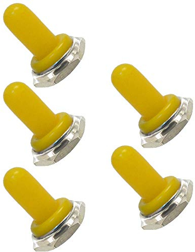 Mintice™ 5 X Kfz 12mm Gummi Wippe Kippschalter Knopf Hut wasserdicht Boot Stiefel Kappe Abdeckung Gelb