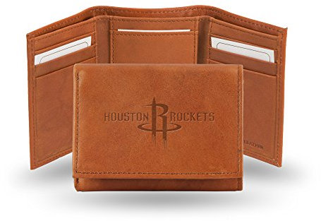 Rico Industries NBA Geldbörse aus geprägtem Leder, dreifach gefaltet, Houston Rockets