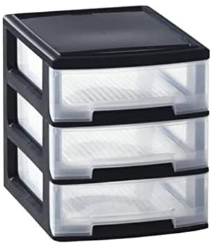 Curver Babel Kommode A4 3 Schublade, Plastik, Black, 1.1 x 1.1 cm, 34-Einheiten