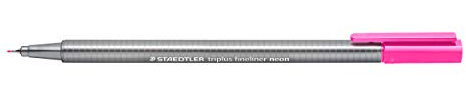 STAEDTLER 334-221 Triplus Fineliner (Dreikant, Superfeine, Metallgefasste Spitze, Linienbreite ca. 0,3 mm, 10 Stück) neon pink