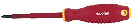 Cofan Destornillador Aislado 1000 V | Pozidrive PZ-0 a PZ-3 | Longitud 60 mm a 150 mm