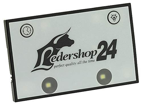 Ledershop24 LED Licht Bag Spot für Kellnerbörse Kellner Kellnergeldbörse Geldbörse Kellnergeldbeutel Bedienungsbörse Damentasche Handtasche Tasche Farbe weiß