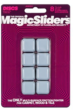 Magic Sliders 8024 Series 8PK 15/16 SQ Slider, Gray, 1