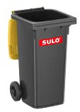 Sulo CITYBAC VARIO Poubelle 120 L Gris RAL7021 Couvercle jaune RAL1018