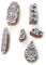 Indisch Blumen und Fisch Motif Holz Blöcke Drucken Stempel (Set von 6)