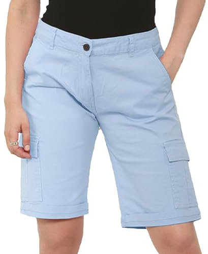Womens Cotton Combat Canvas Chino Shorts Sky Blue XL (14)