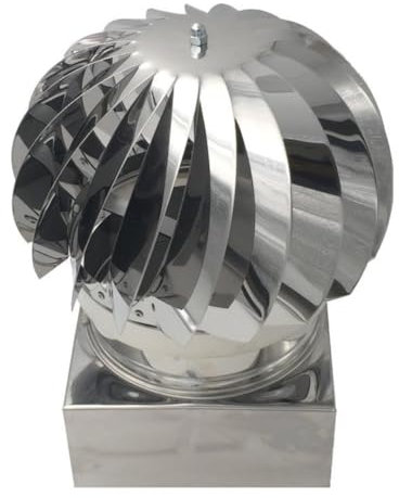 EINSIDE Comignolo girevole, Cappello eolico per camini in acciaio inox AISI 304, Base quadrata 22 x 22 cm