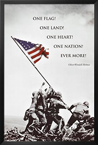 Buyartforless Gerahmtes Poster, Motiv: American Flag at Iwo Jima, 66 x 96,5 cm