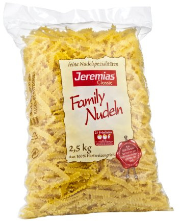 Jeremias Wellenband, Family Frischei-Nudeln, 1er Pack (1 x 2.5 kg Beutel)
