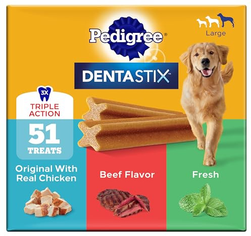 Pedigree Dentastix Large Dog Treats, Original, Beef & Fresh, 2.73 lb. Variety Pack (51 Treats Total)