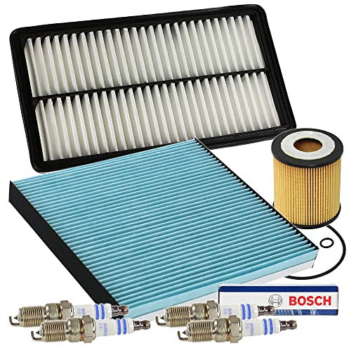 Inspektionspaket SET C 1x Ölfilter 1x Luftfilter 1x Innenraumfilter 4x BOSCH Zündkerze Super plus HR7KPP33+