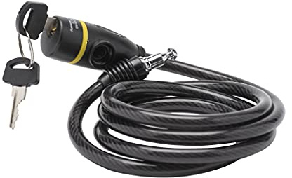 Sterling 101K 10 x 1500mm Locking Cable with Self Coiling/ Bracket , Black