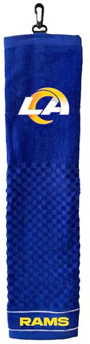 Team Golf NFL Los Angeles Rams Embroidered Golf Towel, Checkered Scrubber Design, Embroidered Logo, St. Louis Rams