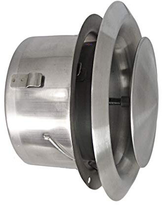 Edelstahl Tellerventil LG-4515 Zuluft Abluftventil DN 150 mit Einbaurahmen