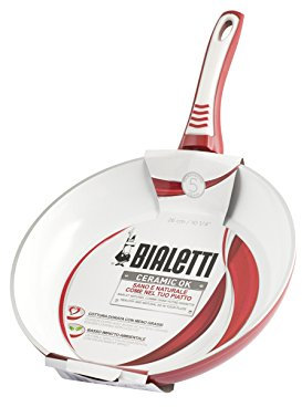 Bialetti Amazzonia Padella Antiaderente, Alluminio, Rosso/Bianco, 26 cm