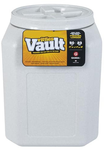 Gamma2 Vittles Vault Conteneurs de stockage pour aliments pour animaux de compagnie, boîte de stockage scellée pour chien et chat, peut supporter jusqu'à 22,7 kg, fabriquée aux États-Unis, 35,6 x 50,8