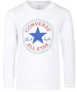Converse Jungen Chuck Patch Ls T-Shirt, White, 5/6 Jahre