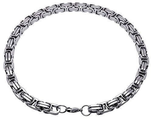 Soul-Cats Königskette Halskette aus silbernem Edelstahl für Männer, Kettenstärke ca.: 5 mm; Farbe:Silber; Kette 55 cm