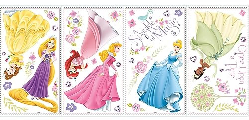 RoomMates RM - Disney Prinzessinnen Leuchtend Wandtattoo, PVC, bunt, 29 x 13 x 2.5 cm