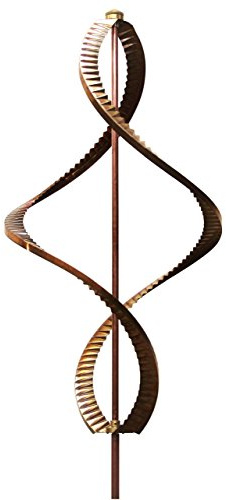 Stanwood Wind Sculpture Kinetic Dual Helix Spinner, One Size, Copper