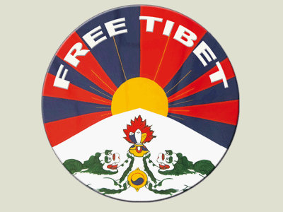 Aufkleber Free Tibet, rund - 45 mm