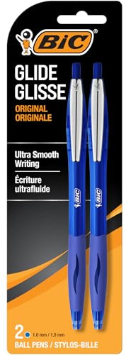 BIC, Atlantis Kugelschreiber mit einziehbarer Spitze, mittlere Spitze, 0,7 mm, Blau, 2 Stück