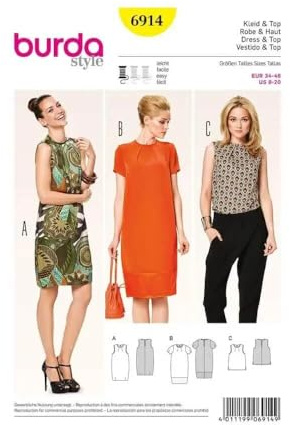 Burda Style Sewing Pattern B6914 Misses' Dress and Top