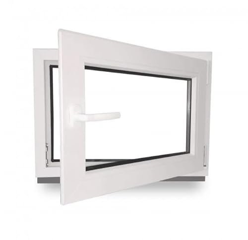 Kellerfenster - Kunststoff - Fenster - weiß - BxH: 70x70cm - DIN Rechts - 3-Fach-Verglasung - Wunschmaße ohne Aufpreis