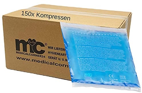 Medicalcorner24 Kalt Warm Kompressen, Gel, Mikrowellen geeignet, 13 x 14 cm, 150 Stück