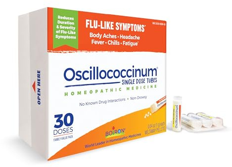Boiron Oscillococcinum for Relief from Flu-Like Symptoms of Body Aches, Headache, Fever, Chills, and Fatigue - 30 Doses