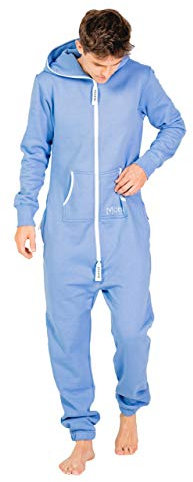 Moniz Herren Jumpsuit, Onesie, Overall (graublau, S)