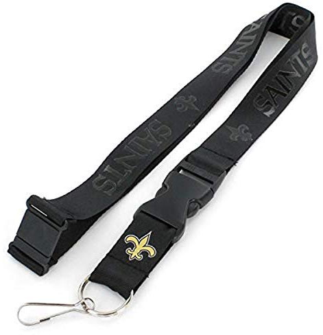 NFL New Orleans Saints Team Schlüsselband, Schwarz auf Schwarz