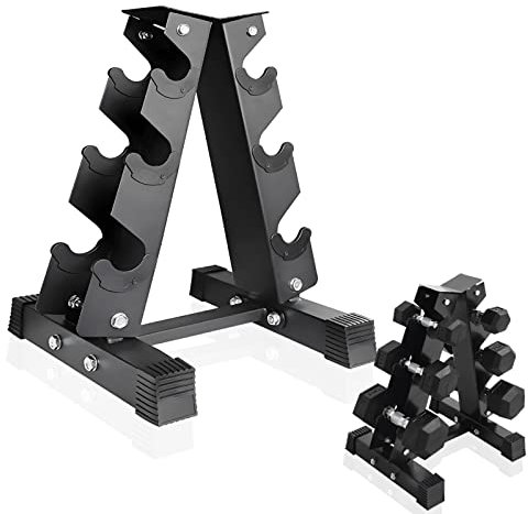 FK Sports 3 Tier Dumbbell Rack Storage Stand Tree Hex Vertical Weight Wide Home Gym fitness | Dumbells Holder Home Fitness Weight Rack Durable Steel, Black,120 kg