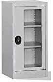 Mauser | Sichtfenster-Flügeltürschrank | mit 2 Fachböden | HxBxT 1016 x 500 x 500 mm | lichtgrau