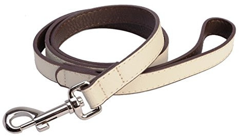 DO & G Leather Collection Dog Lead, Pure White