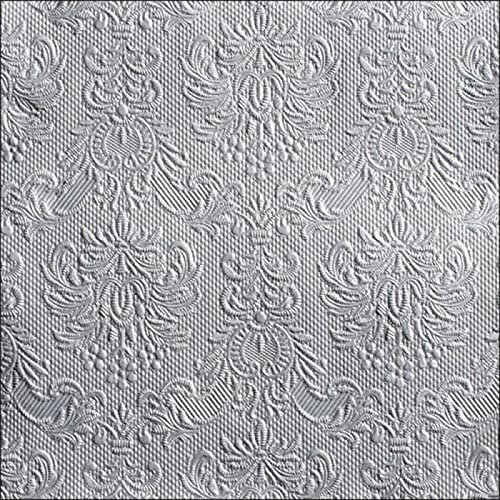 Ambiente Servietten Lunch / Party 33x33cm Elegance Silber - Silver Geprägt / embossed