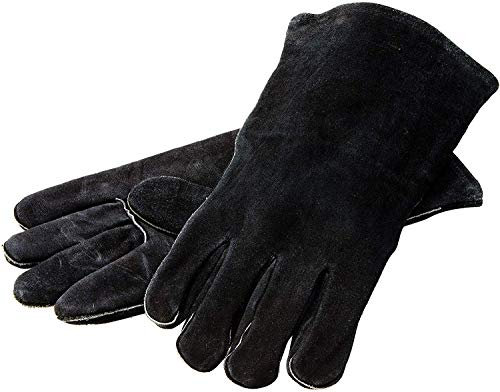 Lodge A5-2 18 Inch Leather Outdoor Cooking Gloves, Gusseisen, Schwarz