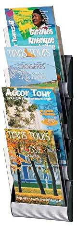 Fast Paper Maxi System Wandprospekthalter(4 x DIN A4 Fächer, B 250 x T 85 x H 695 mm)