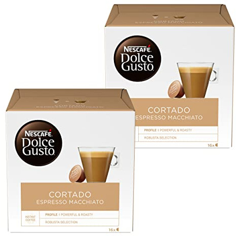 Nescafé Dolce Gusto Cortado Espresso Macchiato, Lot de 2, 2 x 16 Capsules