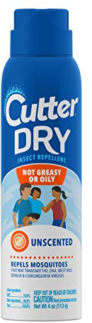 Cutter Dry Insect Repellent, Mosquito Repellent, Not Oily Or Greasy, 10% DEET , 4 Ounce (Aerosol Spray)