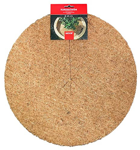 NOOR Kokosscheibe Ø 45 cm - Kokos Mulchscheibe Kübelabdeckung 1 cm Stärke - natürlich isolierender Pflanzenschutz, Winterschutz - Kokosdisk mehrfach verwendbar & 100% biologisch abbaubar
