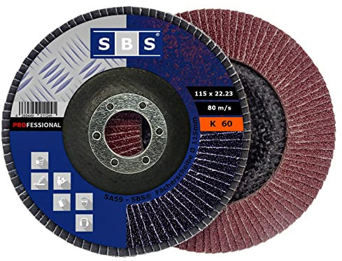 50 Stück SBS Fächerscheiben 115 mm / Korn 60 Braun Schleifscheiben Schleifmop