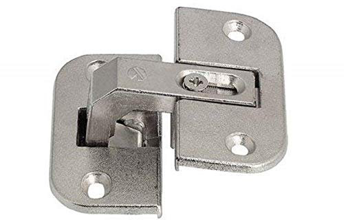 Gedotec Falt-Türscharnier Eckschrank-Scharnier Möbelscharnier Stahl vernickelt | Fuge 4-18 mm | Schrank-Scharnier mit Öffnungswinkel 150° | 3-dimensional verstellbar | 1 Stück - Falttüren-Scharnier