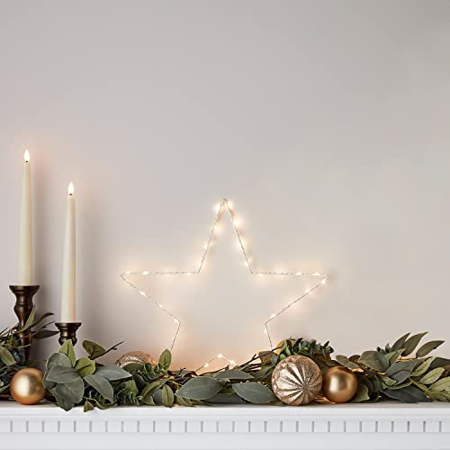 Lights4fun LED Stern Fensterbild Weihnachten Fensterdeko Timer Batteriebetrieb 35cm Leuchtsterne Kinderzimmer LED Stern Batteriebetrieben Stern Fenster Beleuchtet Batterie