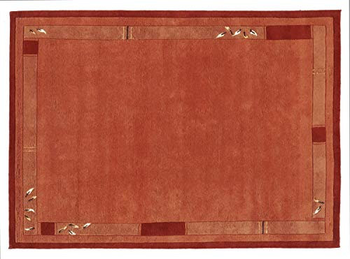 RADON SILK handgeknüpfter Nepal Teppich Wolle in kupfer, Größe: 70x140 cm