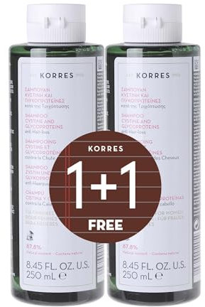 KORRES Cystine + Glycoproteins Anti Hair-Loss Shampoo For Women 2 x 250ml Value Set (Worth £30)